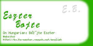 eszter bojte business card